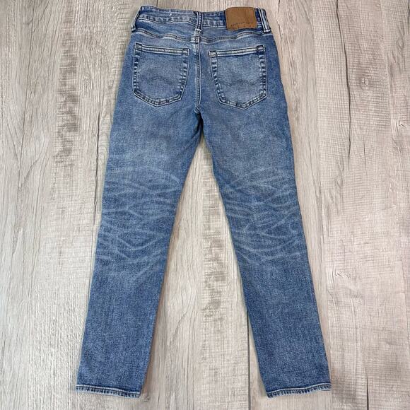 American Eagle Acid Wash Stretch Jean Airflex Skinny Women 26x28 Mid Rise Casual - Picture 5 of 5